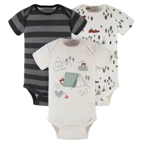 3-Pack Baby Boys Camping Adventure Short Sleeve Onesies® Bodysuits