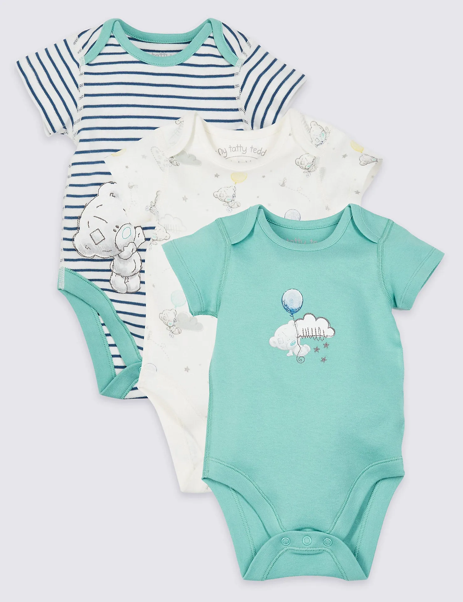 3 Pack Pure Cotton Bodysuits