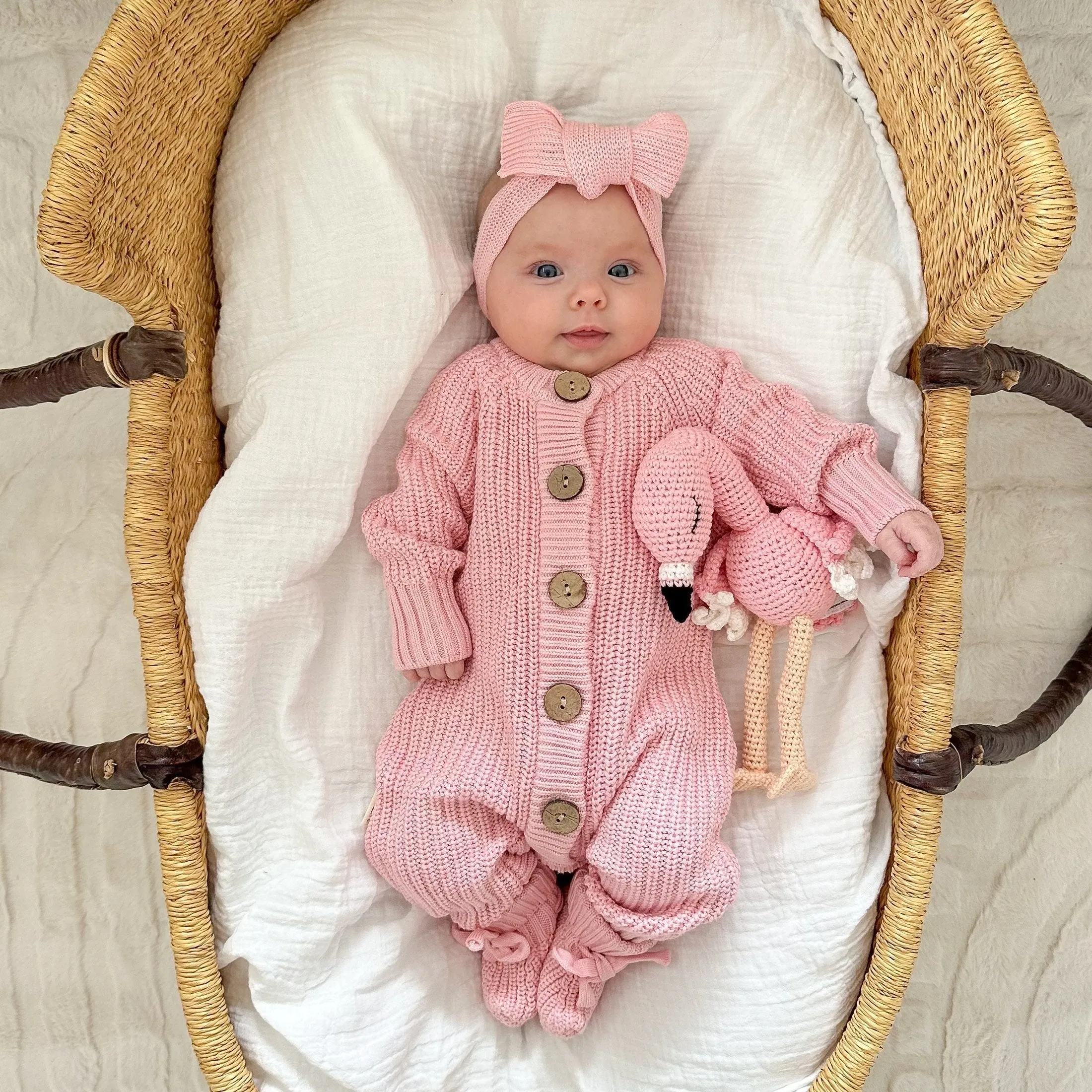 3LC Knitted Romper | Pink