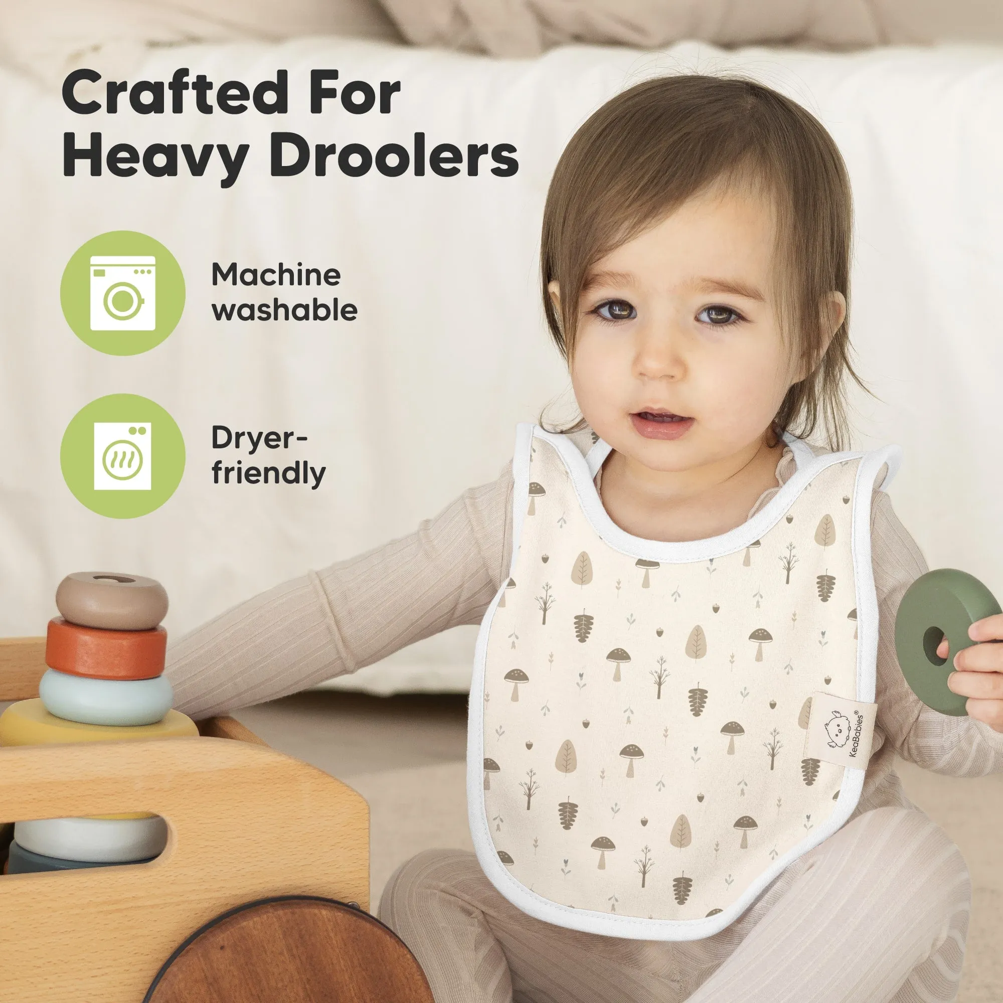 8-Pack Hallo Drool Bibs (Prairie)