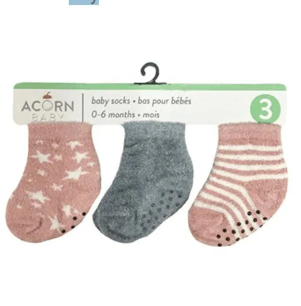 Acorn Baby 3 Pk Fluffy Socks Boys