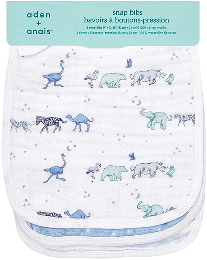 Aden   Anais Snap Bibs, 3 Pack - Rising Star