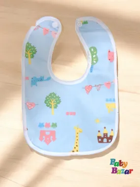 Baby Bibs I n Soft Blue Color Waterproof with Plastic Sheet
