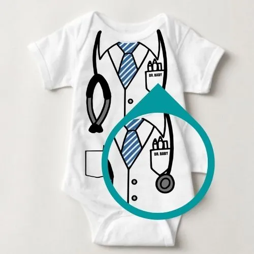 Baby Career Onesies - Doctor Scrub Suit Stripes Blue Necktie with FREE Name Print