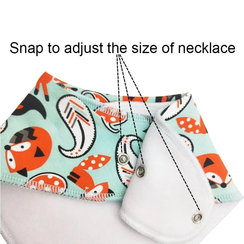 Baby Cotton Cartoon Slabber Absorbent Bandana Cloth Bibs