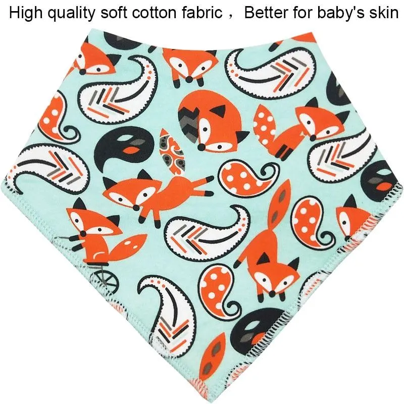 Baby Cotton Cartoon Slabber Absorbent Bandana Cloth Bibs