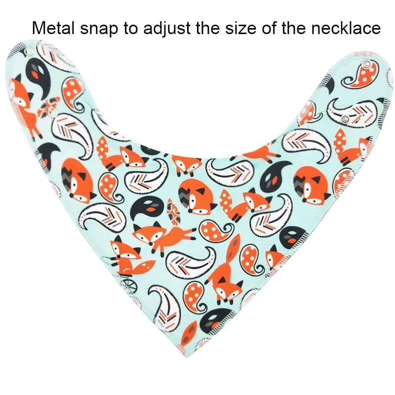 Baby Cotton Cartoon Slabber Absorbent Bandana Cloth Bibs