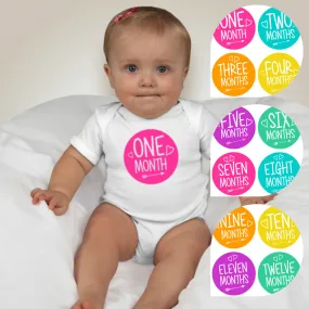Baby Custom Monthly Onesies - Bright Colors