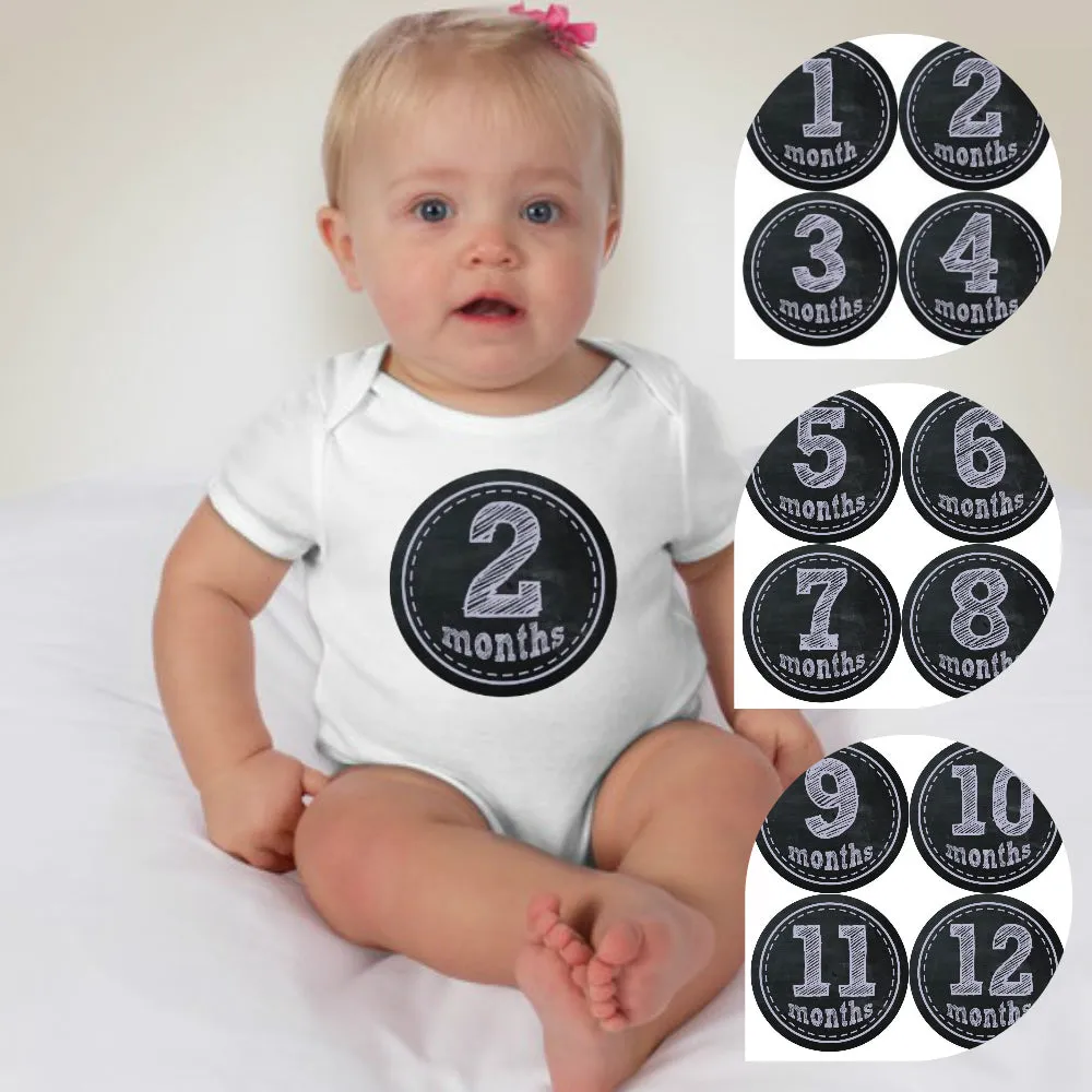 Baby Custom Monthly Onesies - Chalkboard
