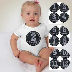 Baby Custom Monthly Onesies - Chalkboard
