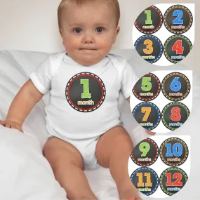 Baby Custom Monthly Onesies - Race Track