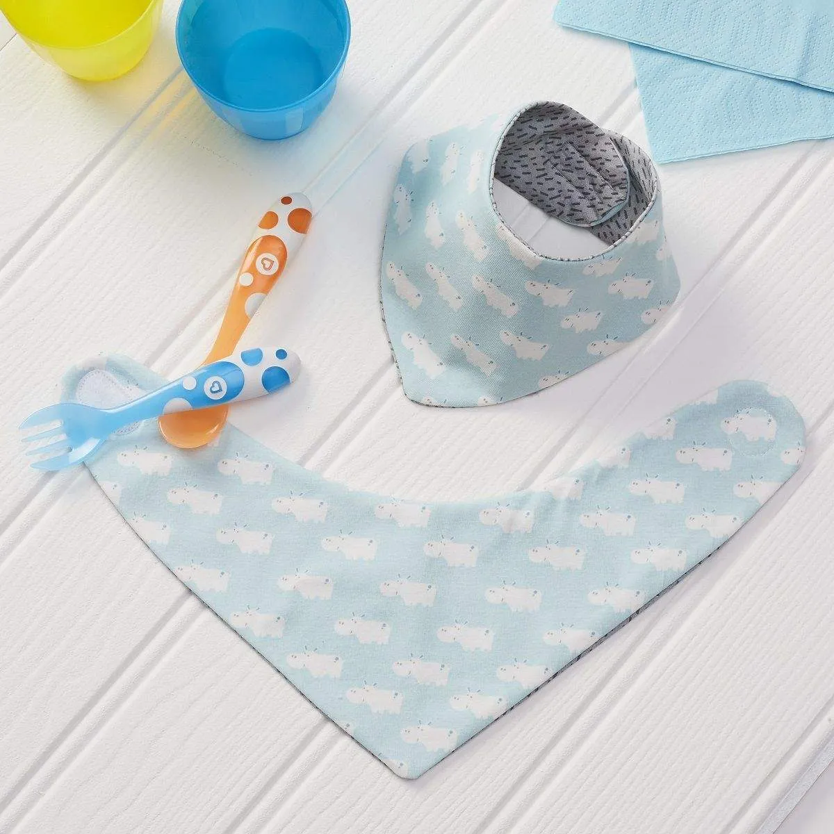 Baby Feeding kids Bibs Triangle Style 100% Jersey Cotton Pack Of 5 bibs
