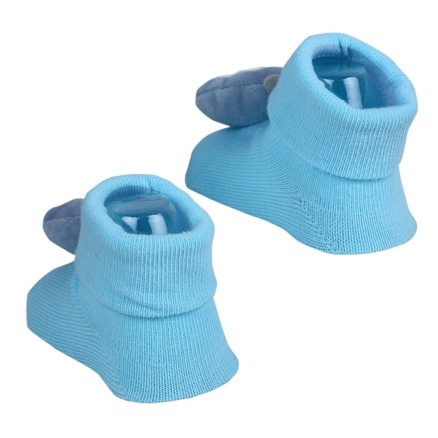 Baby Moo Happy Penguin Cotton Anti-Skid 3D Socks - Blue