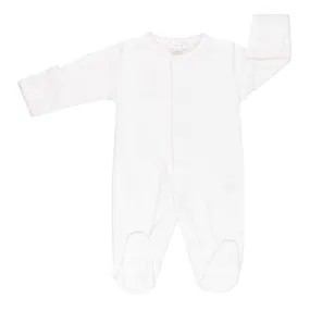 Basic Footie Solid White/Pink