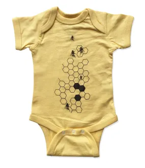 Beehive Baby Snapsuit, Honeycomb Print Creeper