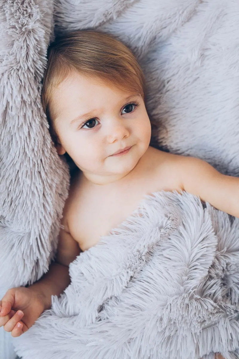 Bizzi Growin Koochicoo Whisper Grey Fluffy Baby Blanket