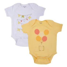 Bodysuit 2Pc Pack - Boys - White/Yellow