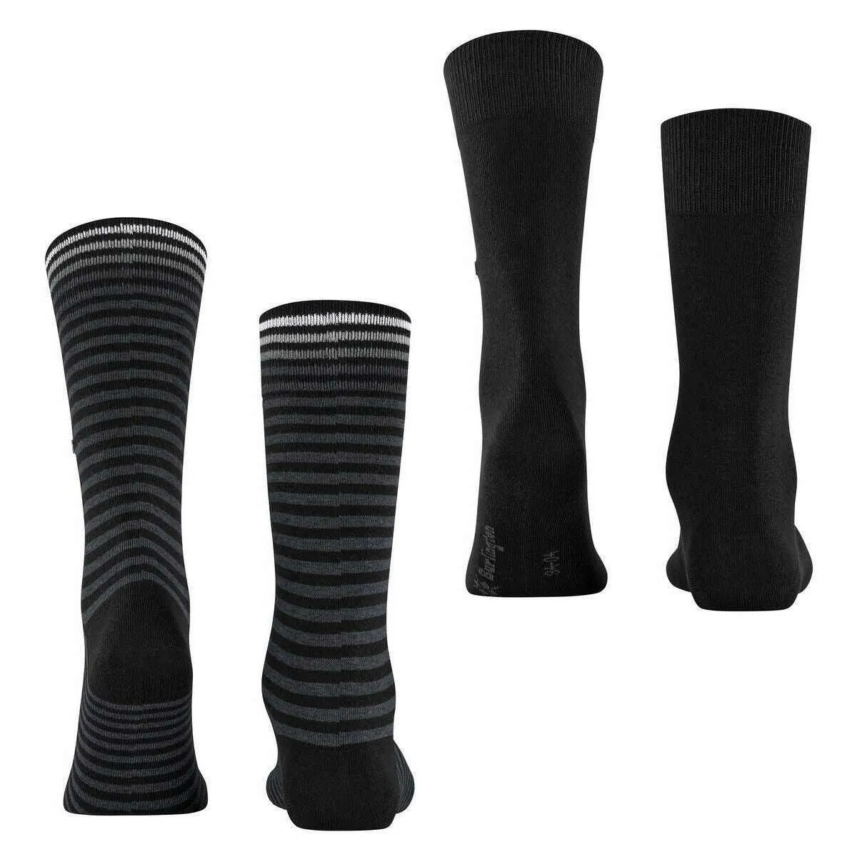 Burlington Everyday Stripe 2-Pack Socks - Black