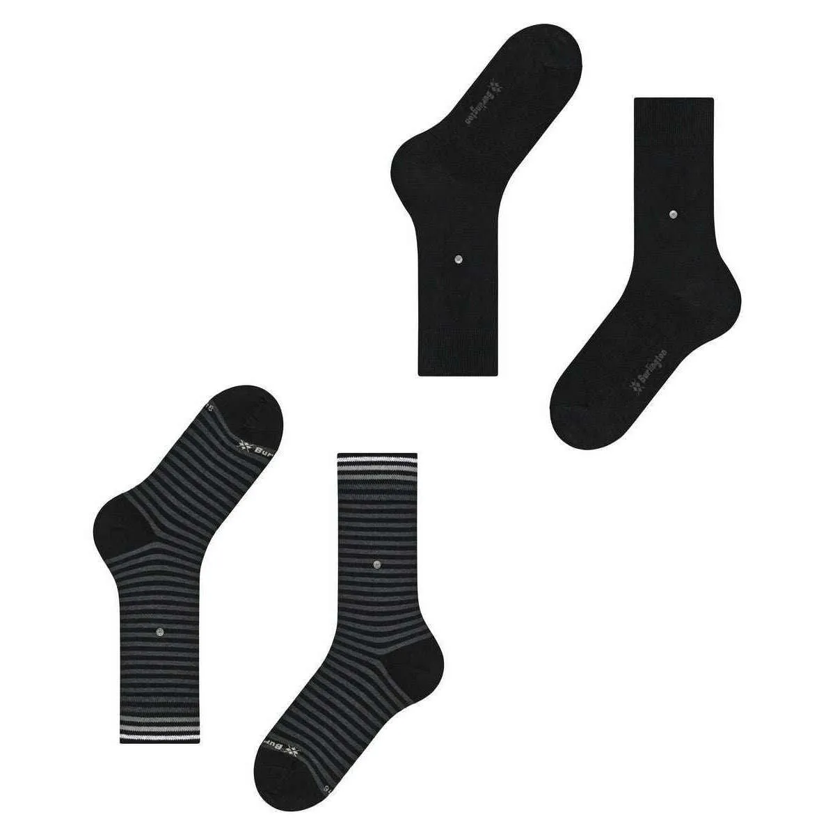 Burlington Everyday Stripe 2-Pack Socks - Black