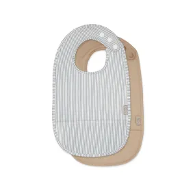 Cam Cam Copenhagen Bib, with Pocket, 2-pack - Classic Stripes Blue