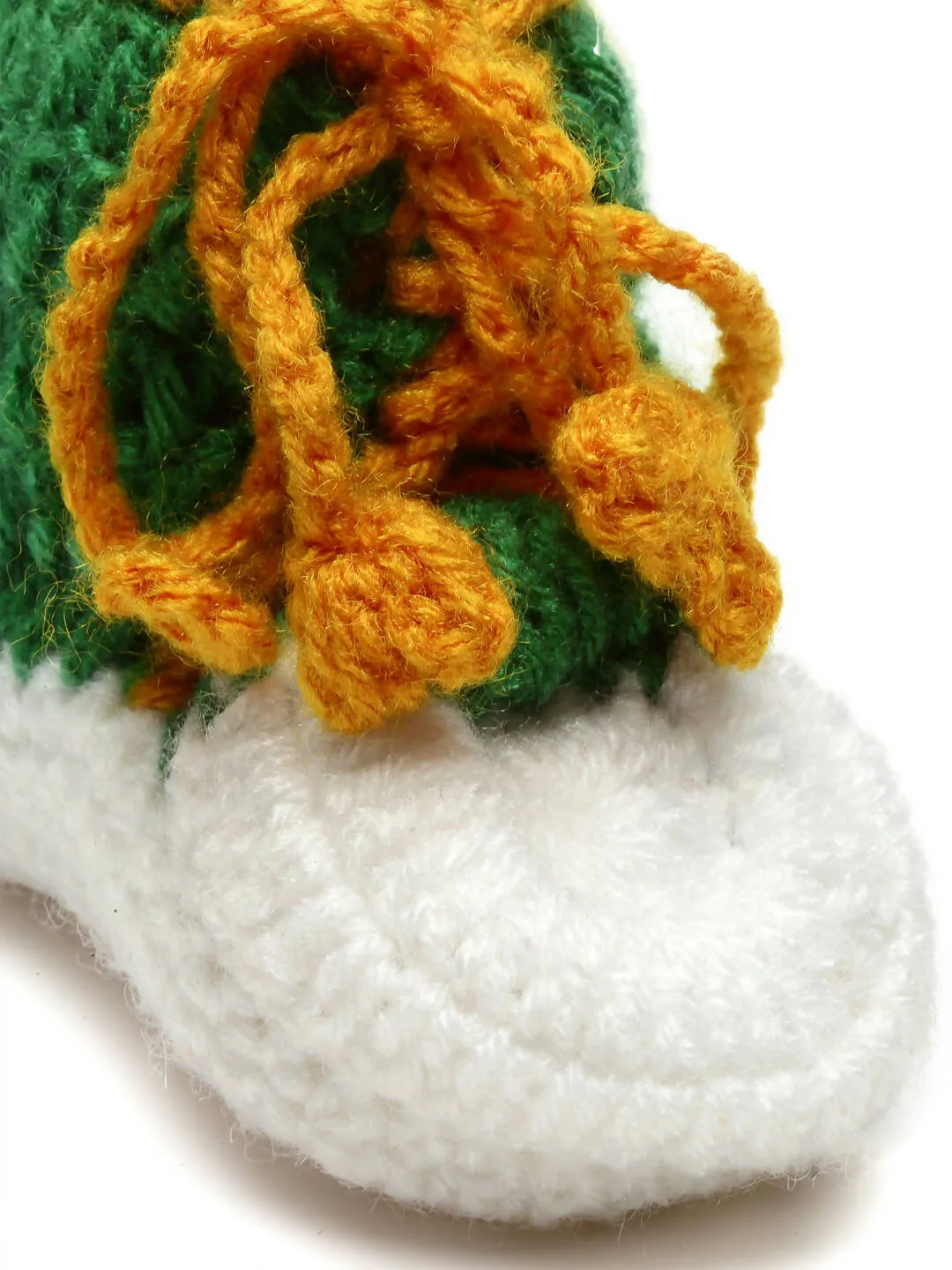 Chutput Kids Woollen Hand Knitted Cassual Detailed Booties - Green