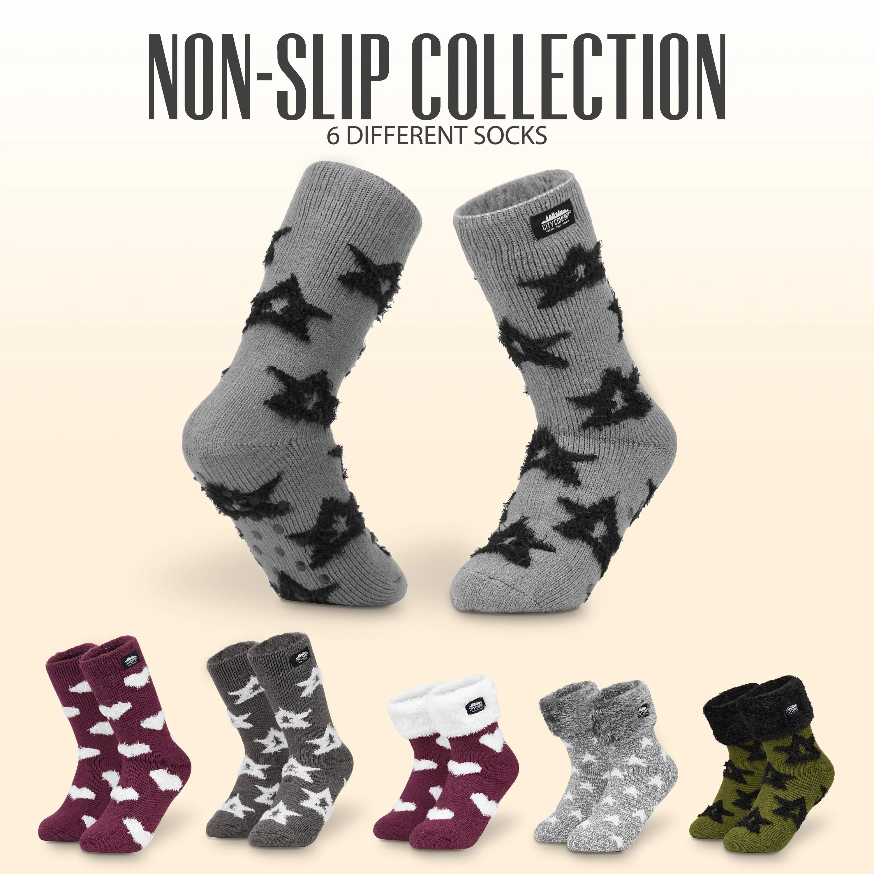 CityComfort Slipper Socks for Women Non Slip Fluffy Socks Gifts for Her