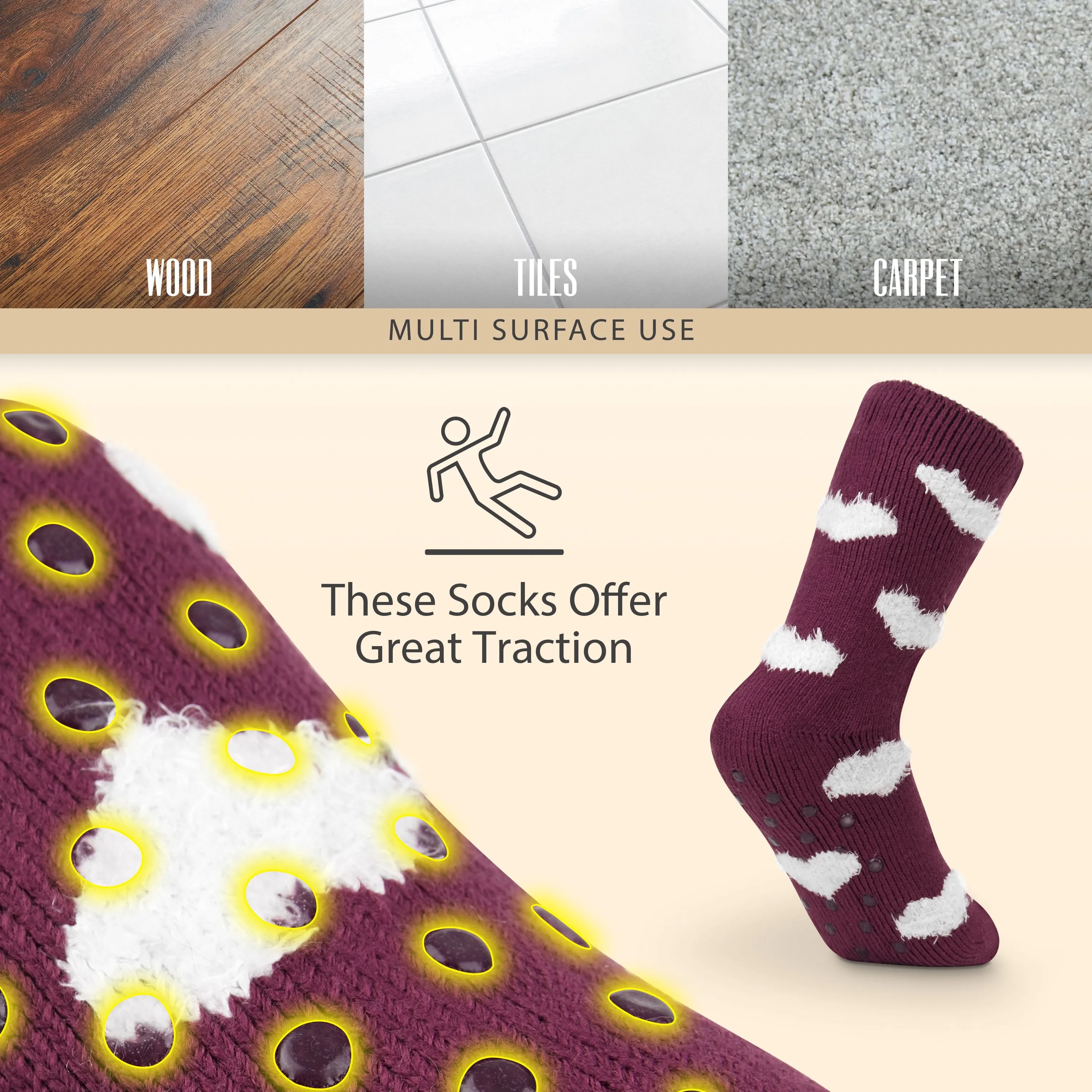 CityComfort Slipper Socks for Women Non Slip Fluffy Socks Gifts for Her
