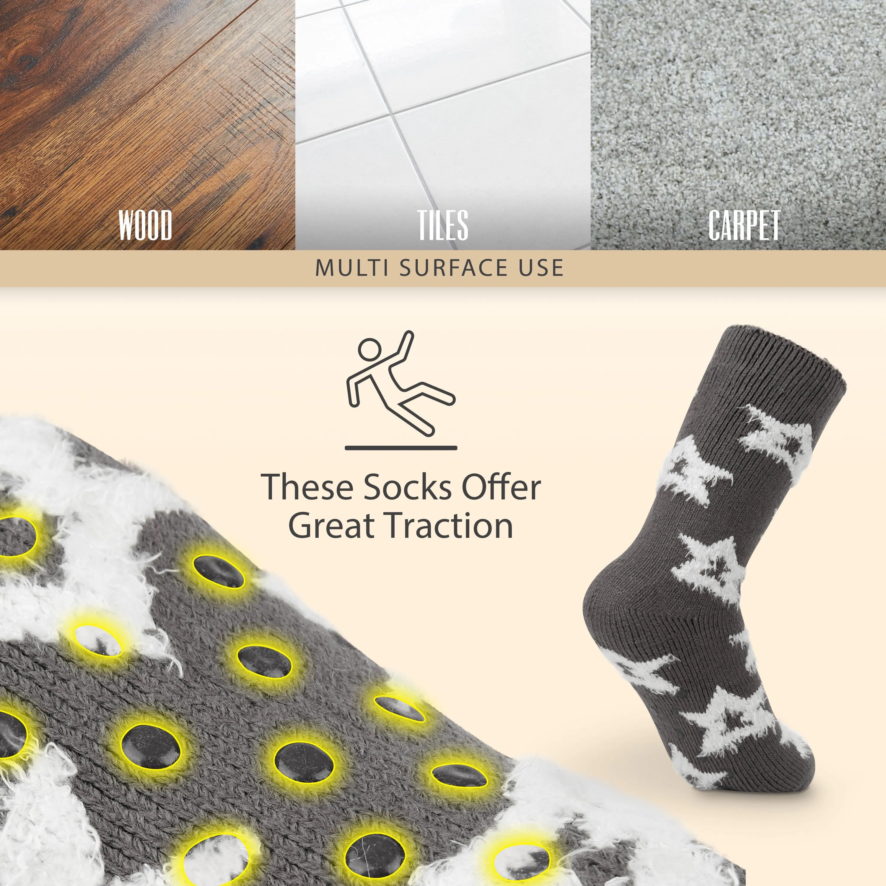 CityComfort Slipper Socks for Women Non Slip Fluffy Socks Gifts for Her