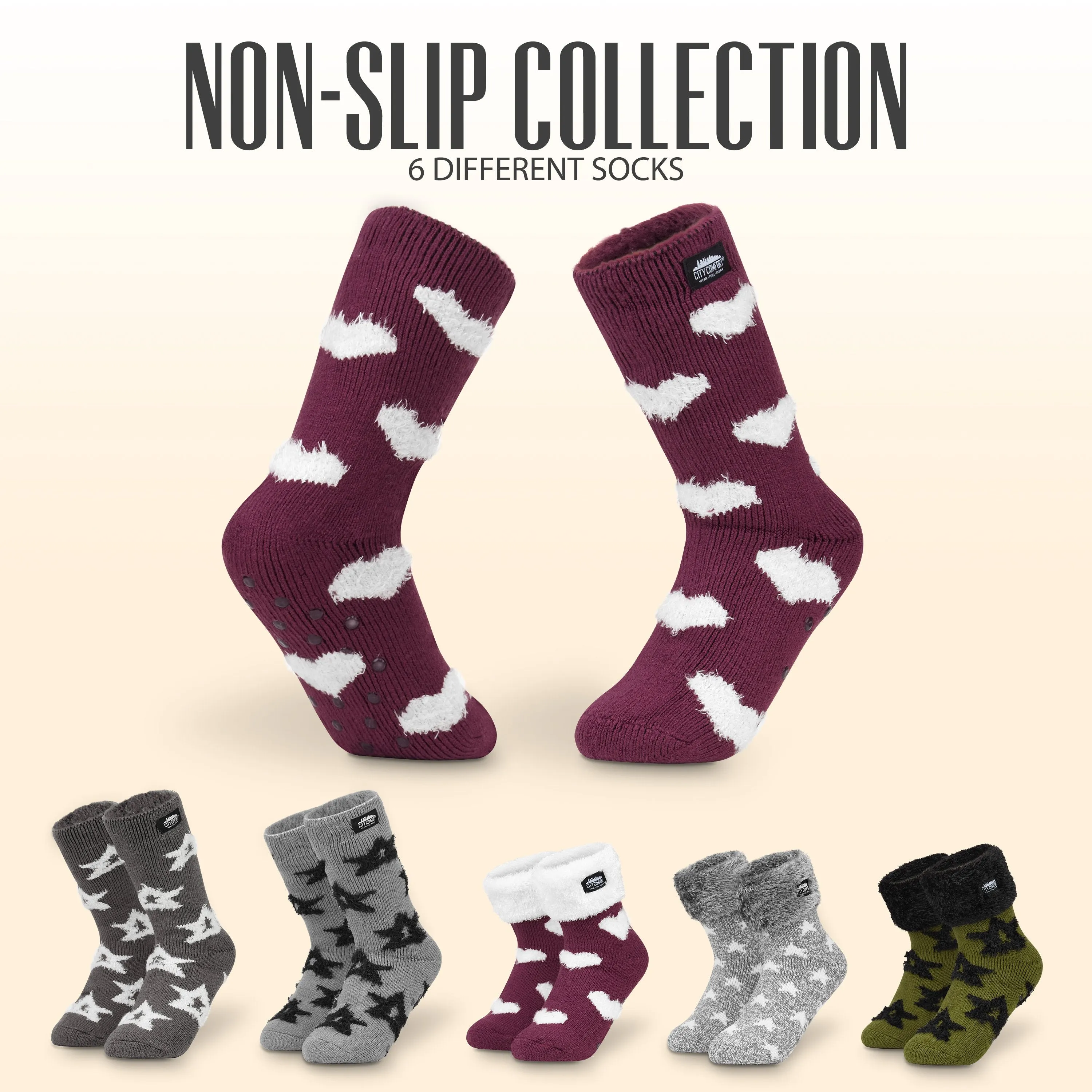 CityComfort Slipper Socks for Women Non Slip Fluffy Socks Gifts for Her