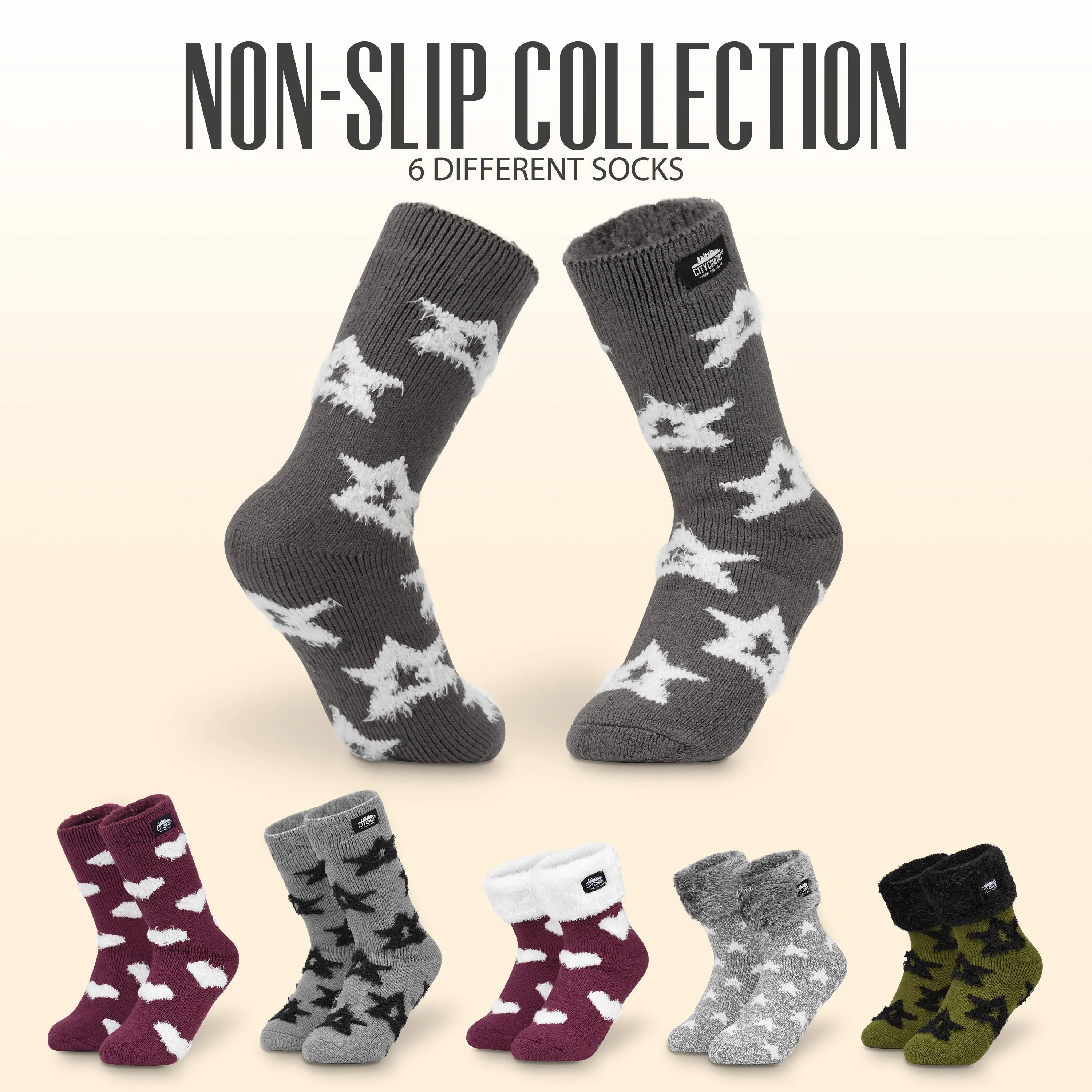 CityComfort Slipper Socks for Women Non Slip Fluffy Socks Gifts for Her