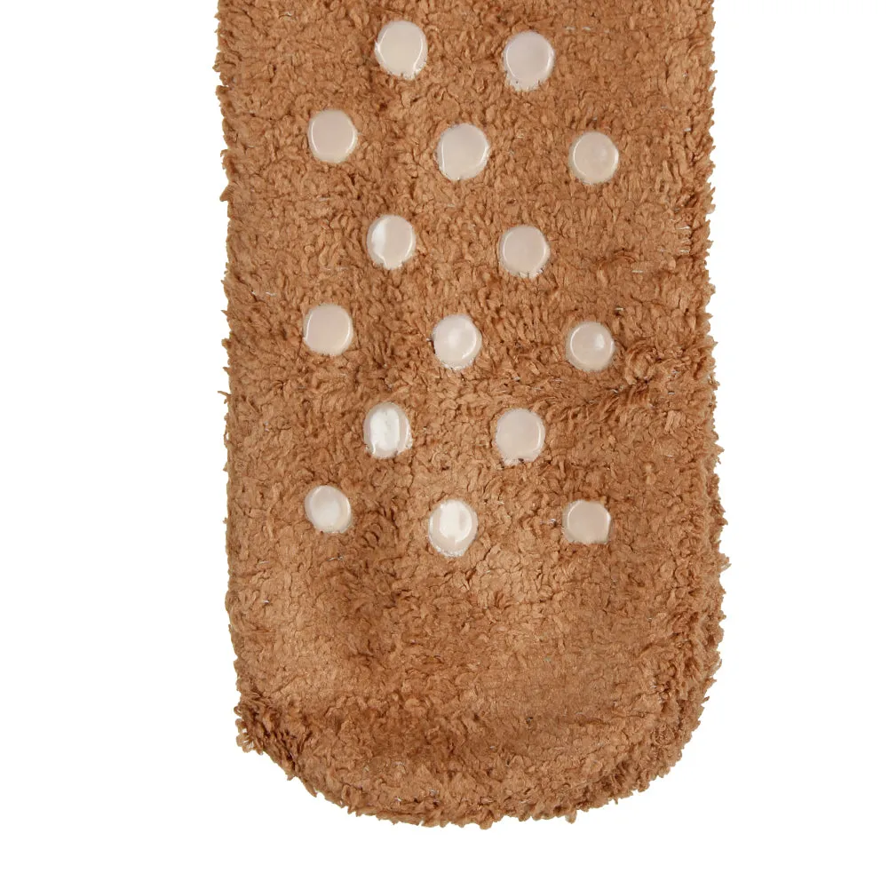 Comfort Fit Men's 4 Pack Dotted Grip Fluffy Winter Sleep Socks