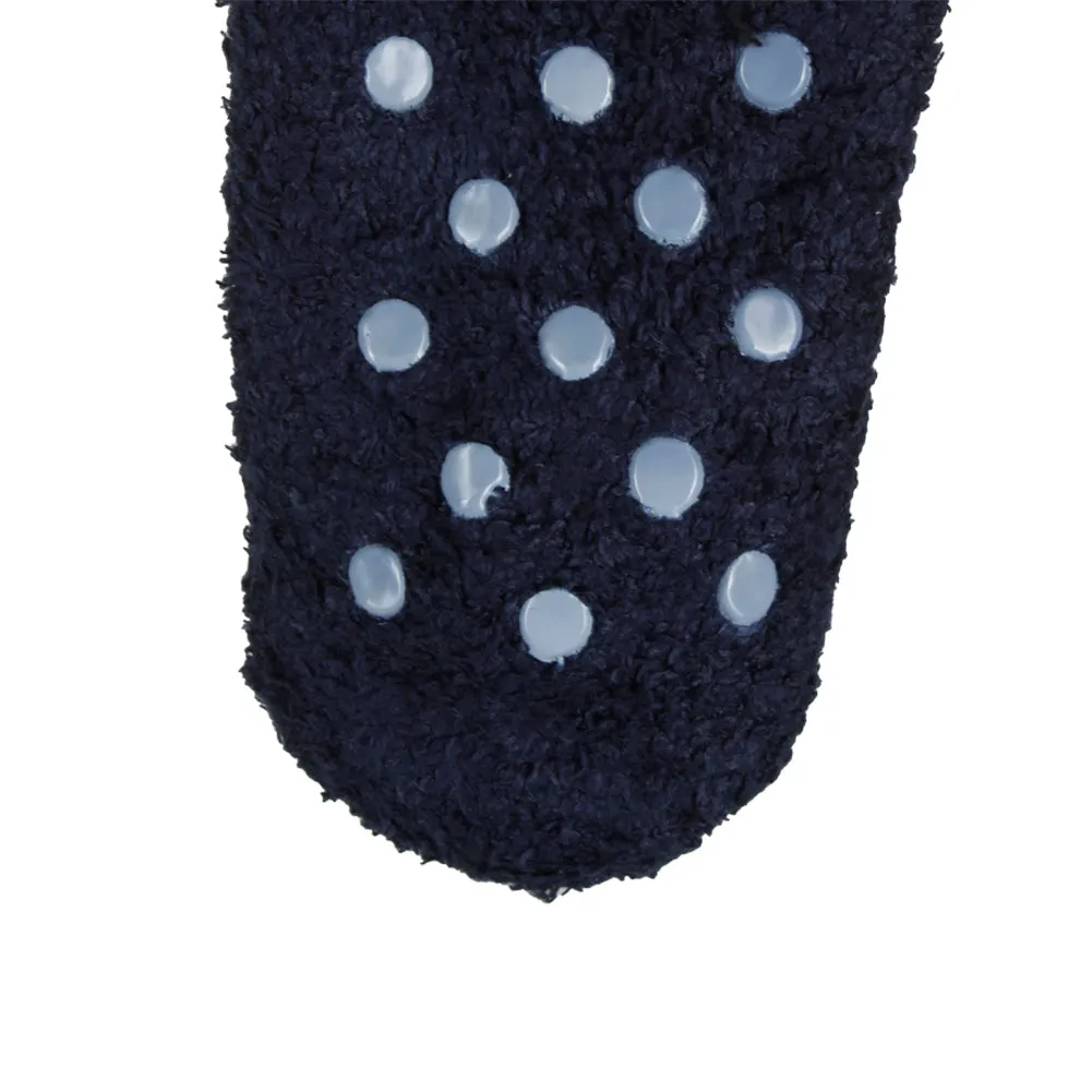 Comfort Fit Men's 4 Pack Dotted Grip Fluffy Winter Sleep Socks