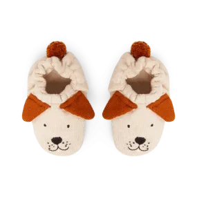 Cotton Knit Baby Booties - Dog