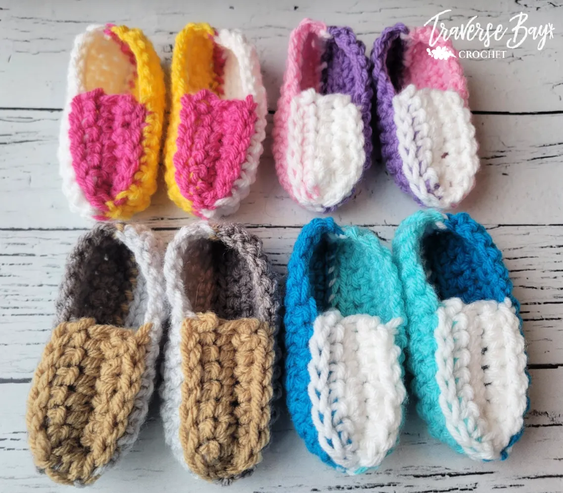 Crochet Classic Easy Baby Booties Pattern
