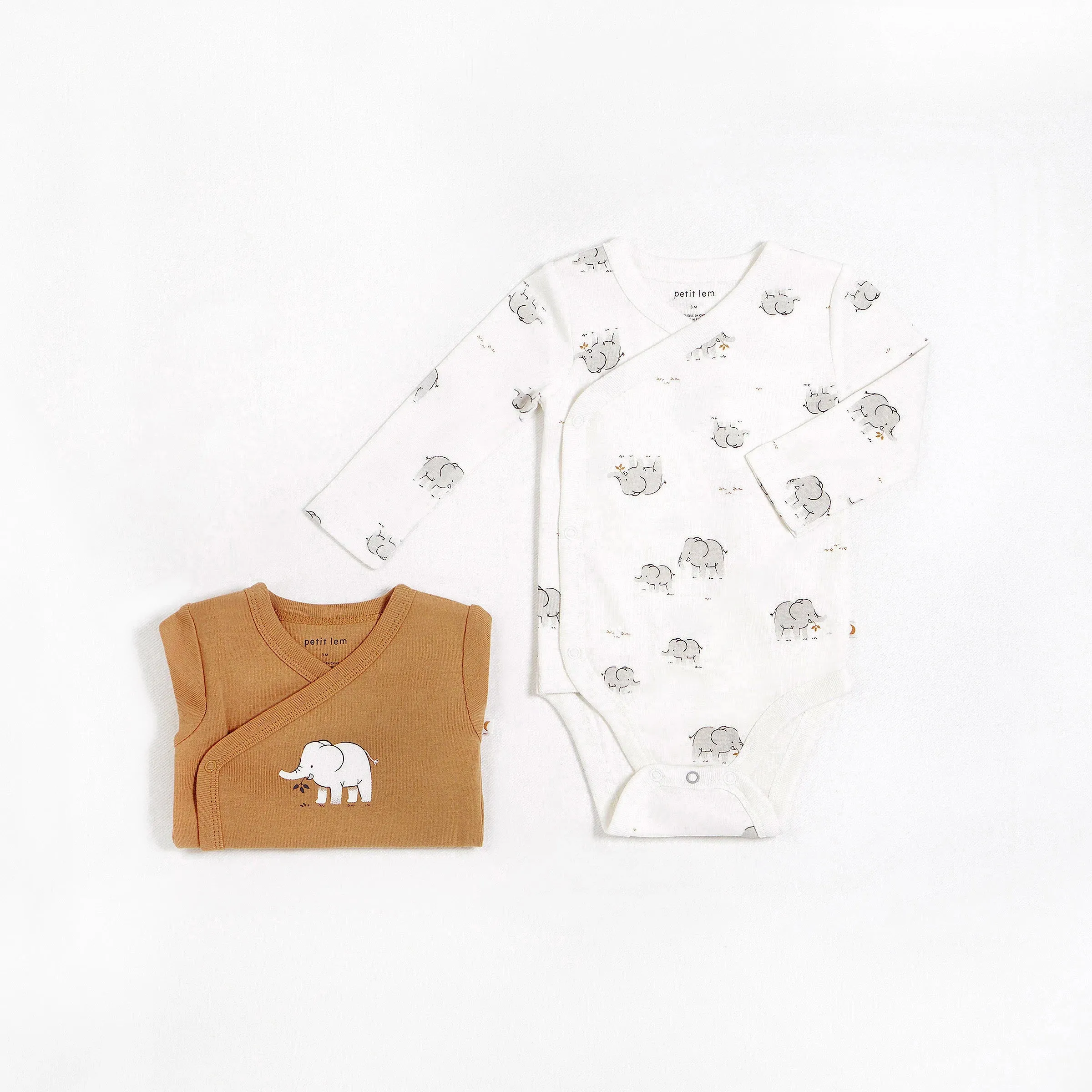 Elephant Family Kimono Style 2 Pack Bodysuits