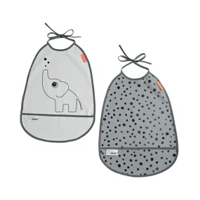 Elphee Pocket Bib - Grey (2pk)
