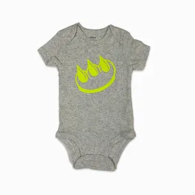 FLUORESCENT YELLOW CLAW MONEY BABY ONESIE
