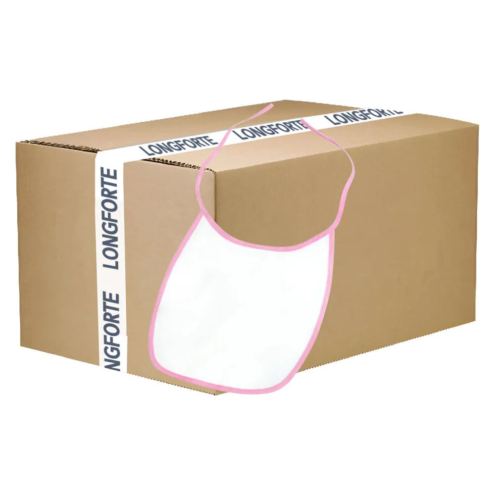 FULL CARTON - 100 x Baby Bibs - 100% Polyester - Pink
