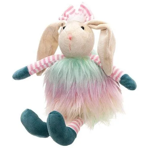 Fuzzy Sitting Rainbow Bunny 2/Set