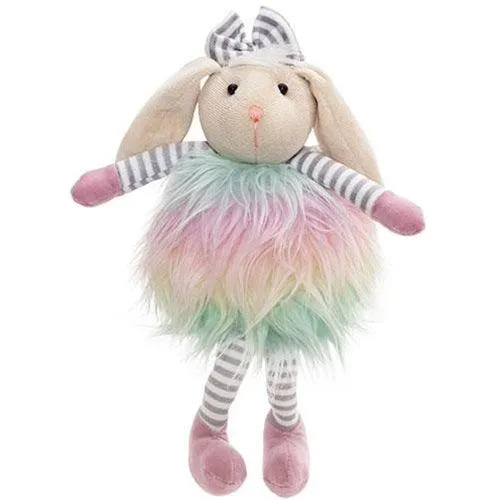 Fuzzy Sitting Rainbow Bunny 2/Set