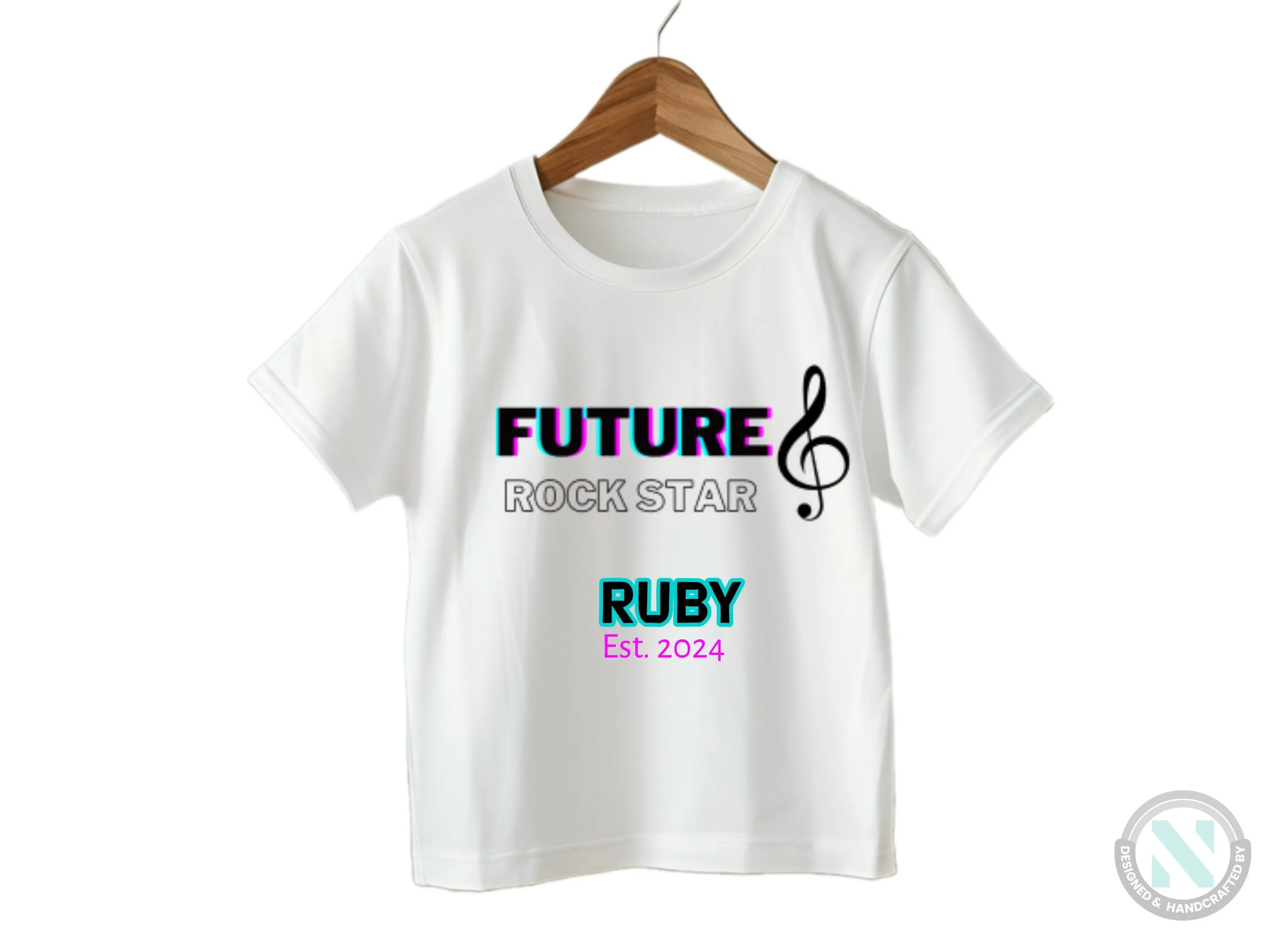 Girls Custom Name And Date Baby Bodysuit With Text Future Rock Star,