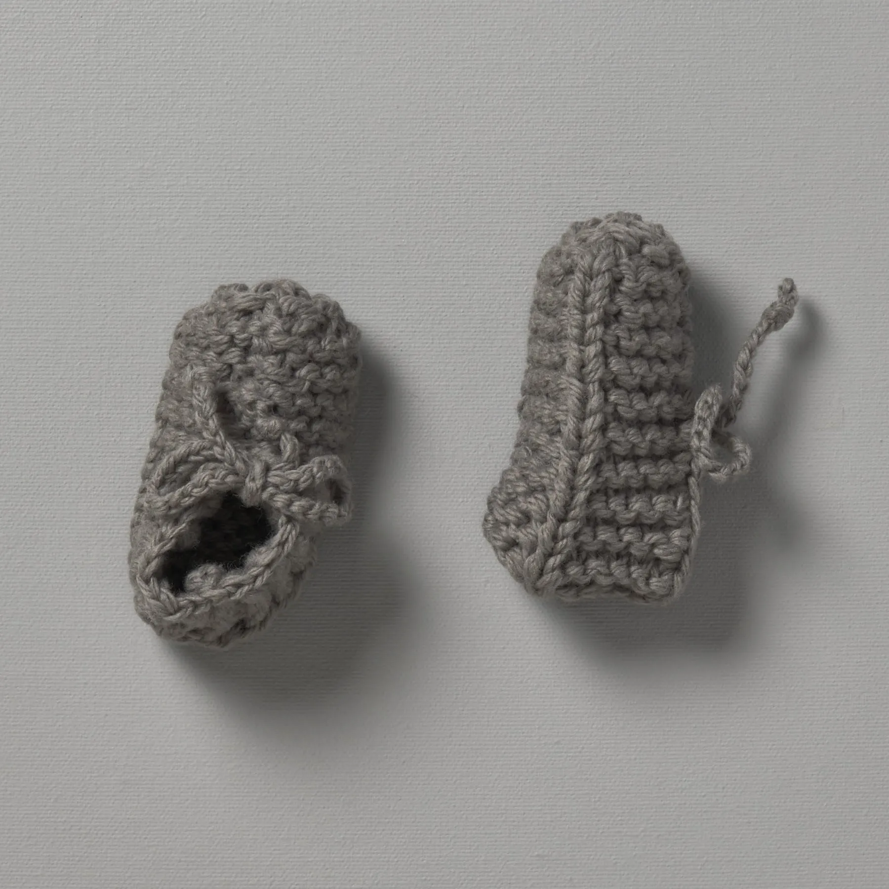 Hand Knitted Chunky Booties  - Mushroom