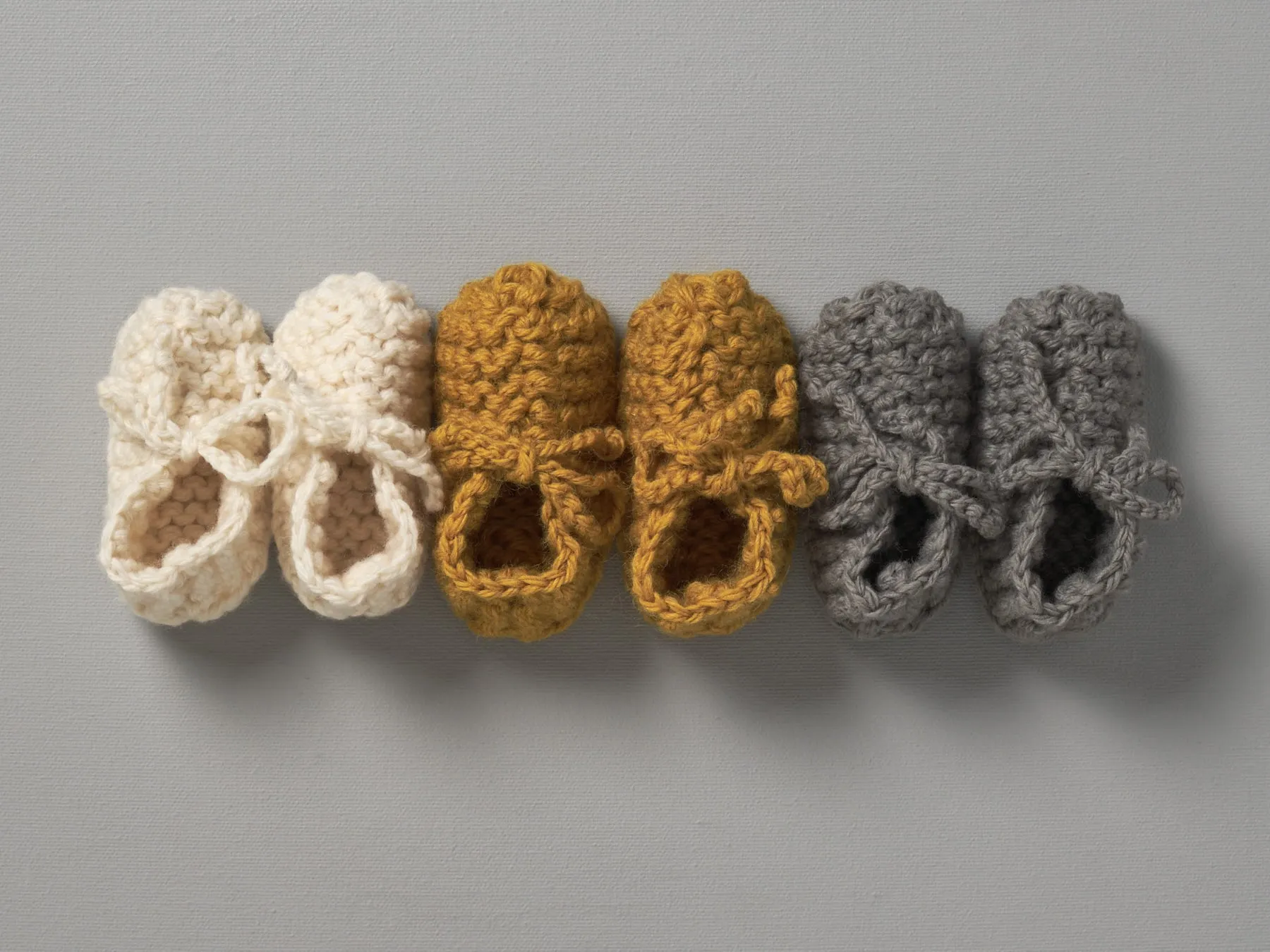 Hand Knitted Chunky Booties  - Mushroom