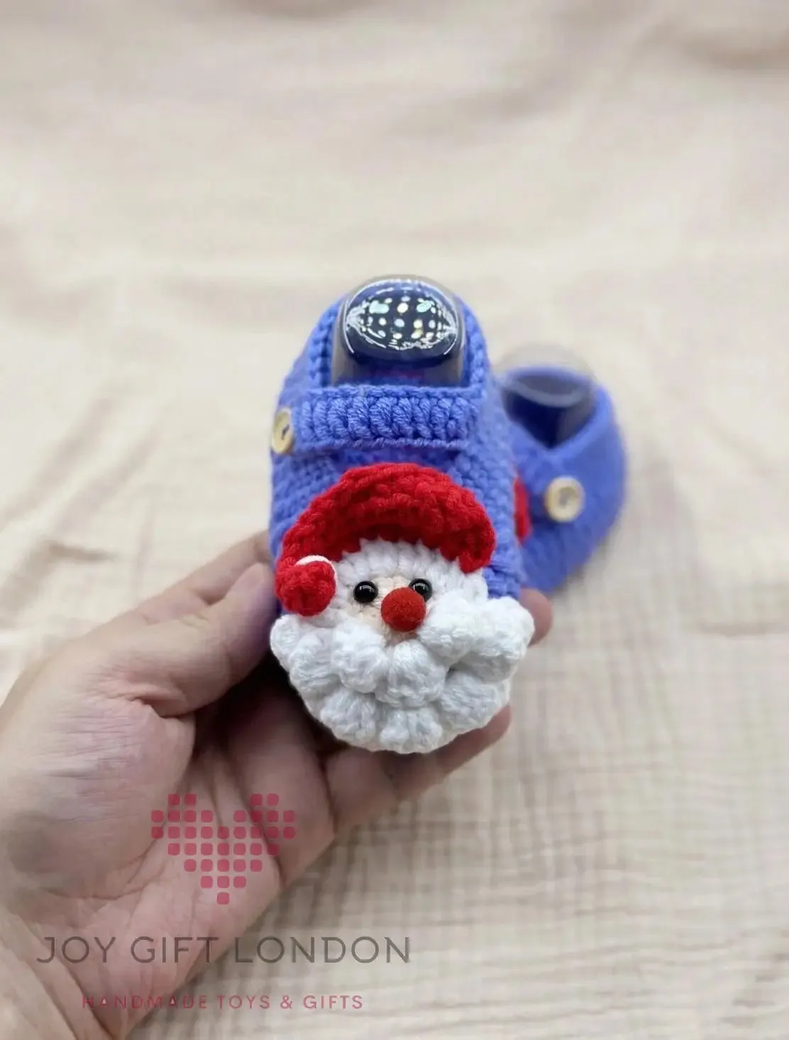 Handmade Crochet Baby Booties Santa Claus Pattern