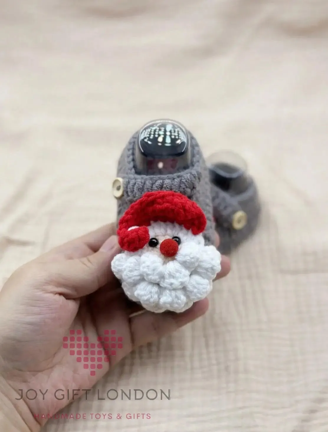 Handmade Crochet Baby Booties Santa Claus Pattern