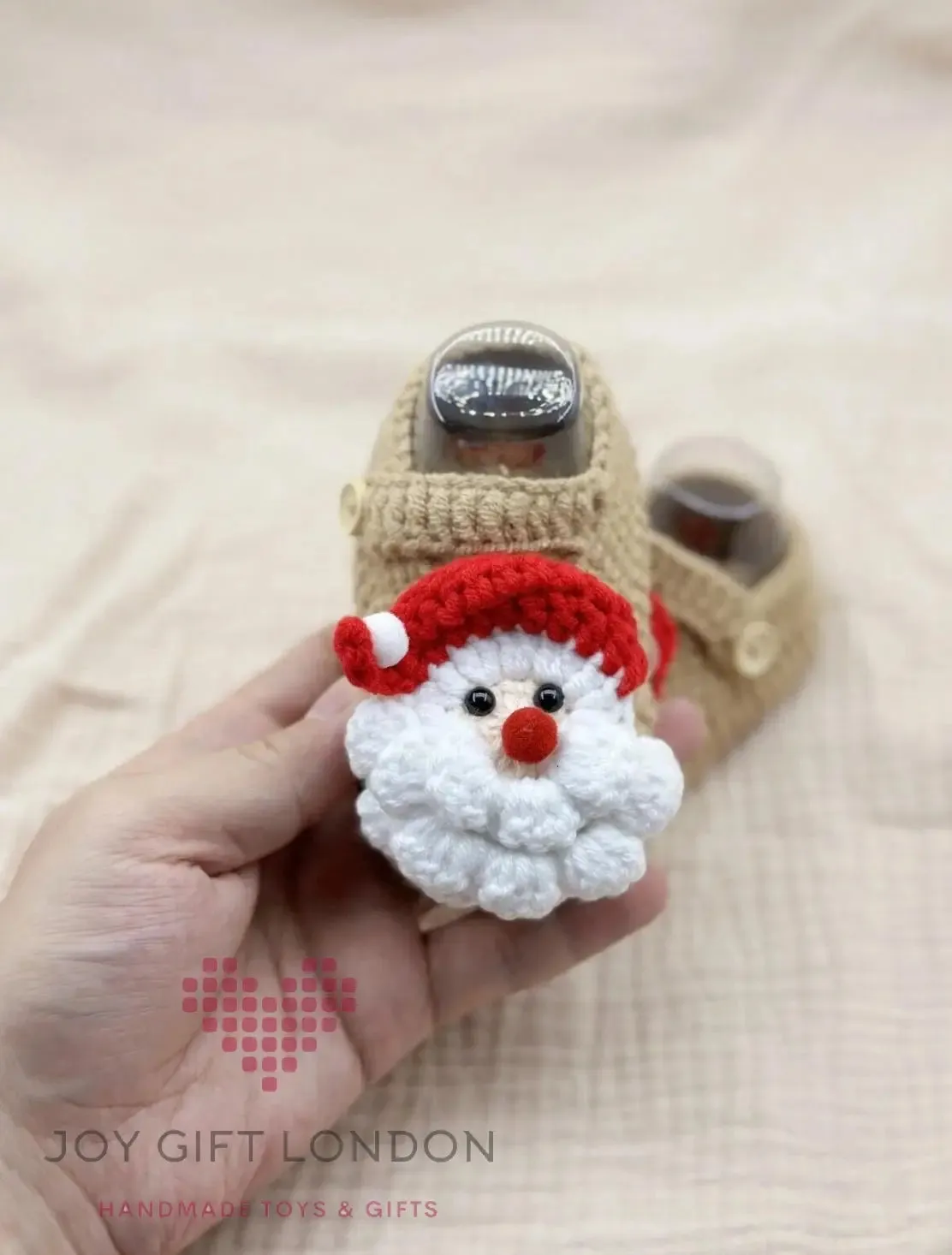 Handmade Crochet Baby Booties Santa Claus Pattern