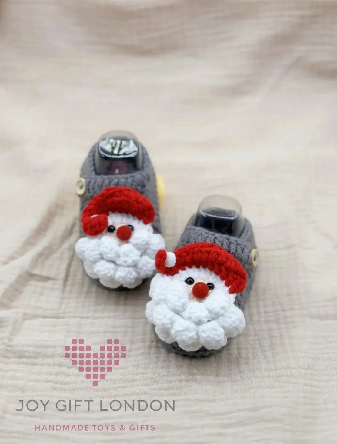 Handmade Crochet Baby Booties Santa Claus Pattern