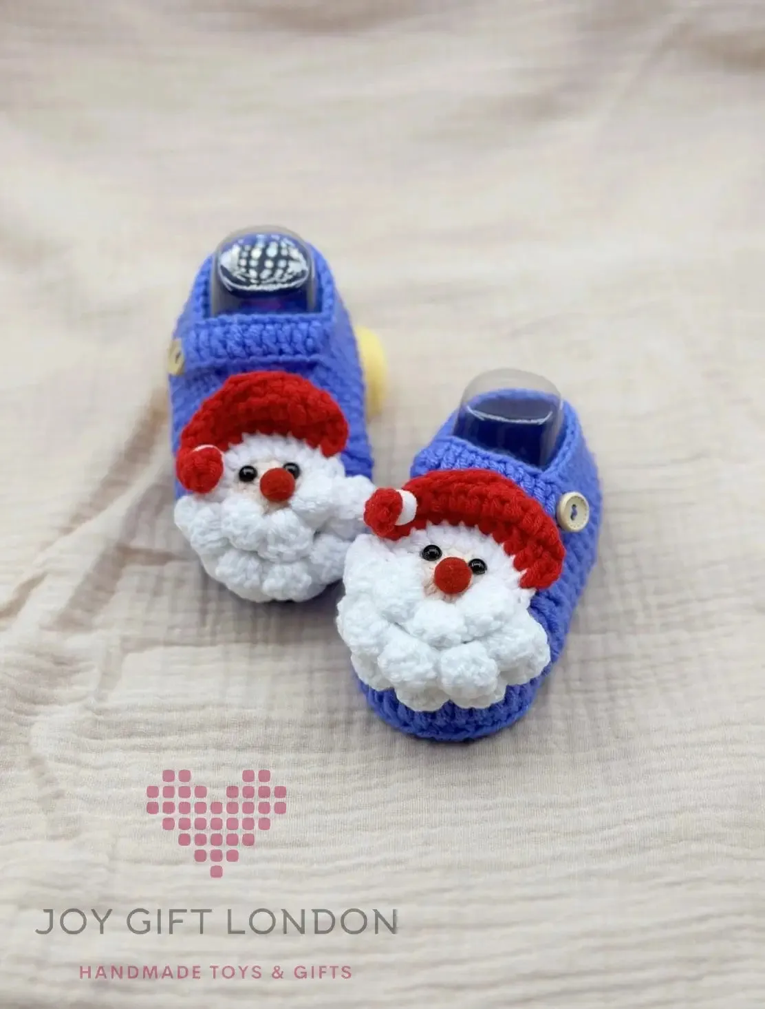 Handmade Crochet Baby Booties Santa Claus Pattern
