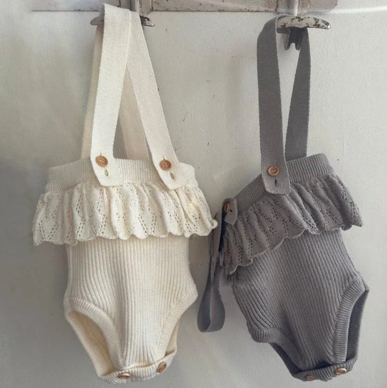 Joel Cotton Knit Baby Bloomers with Braces (Cream)