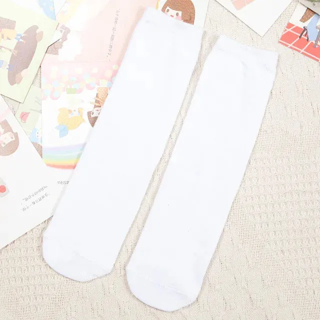 Kids Knee High Socks For Girls Boys Football Stripes Cotton Sports Old School White Socks Skate Children Baby Long Tube Leg Warm
